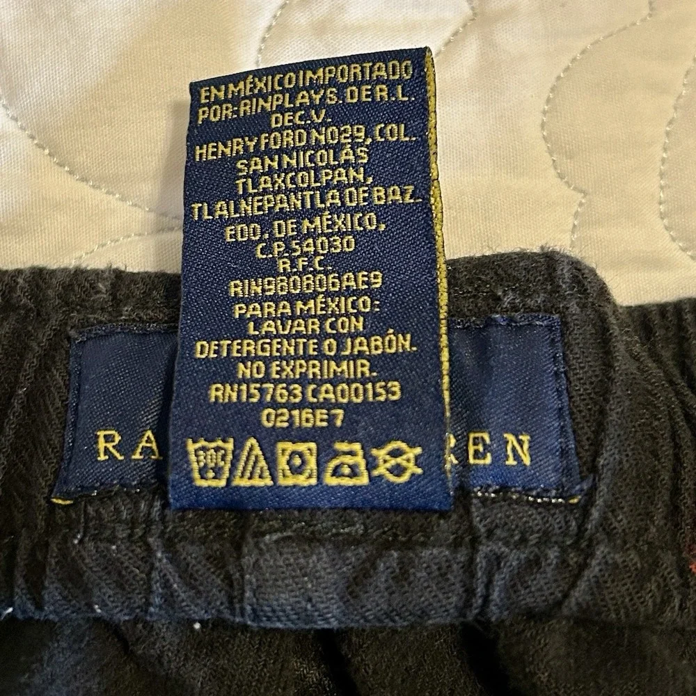 Polo Ralph Lauren Men's Sleepwear Sz M Black w/Red Pony Graphic Pajama Pants